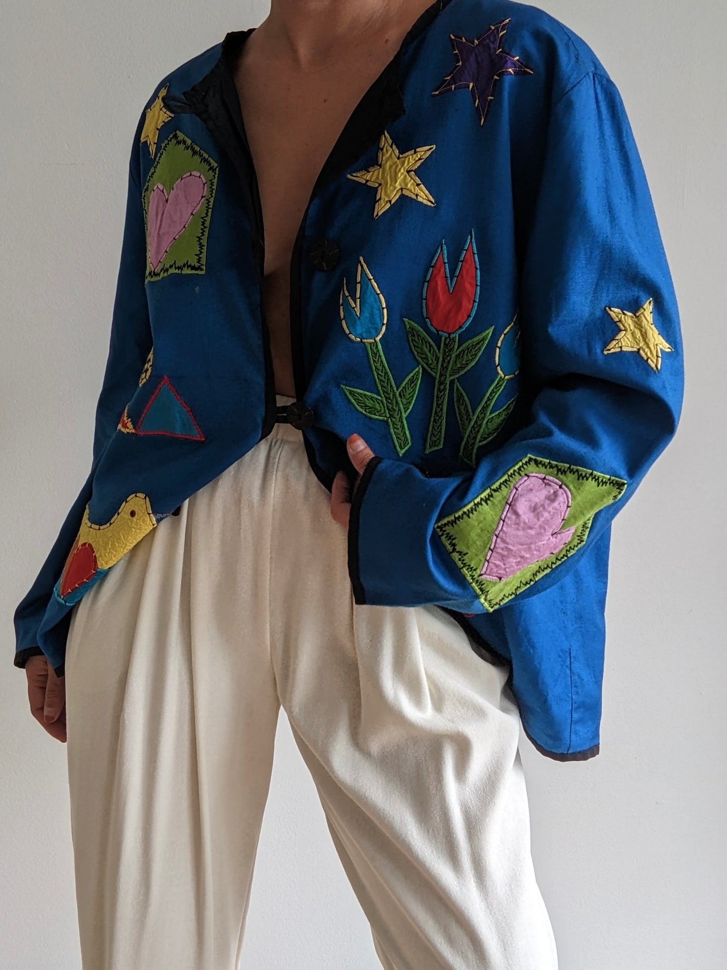Vintage Whimsical Appliqué Rouleau Jacket