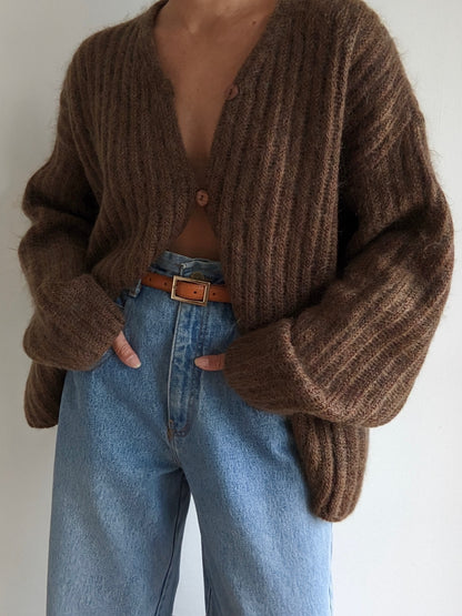 Vintage Chestnut Mohair Cardigan