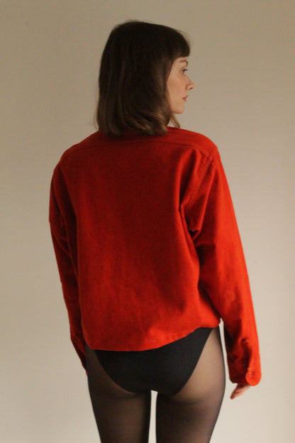 Reworked Long Sleeve Cropped Button Down