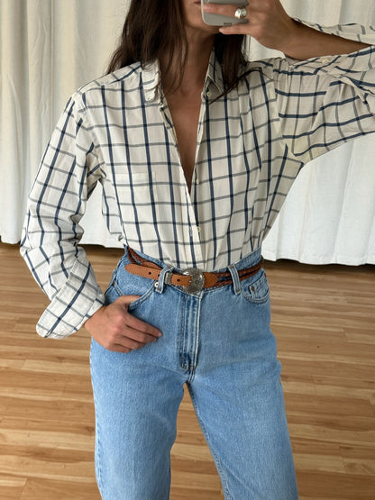 Vintage YSL Ocean Grid Button Down