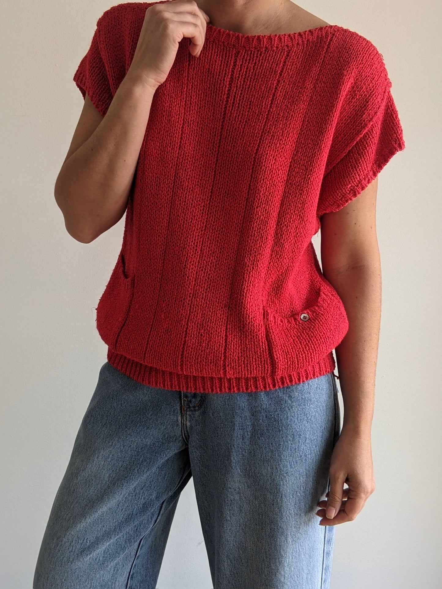 Vintage Cherry Knitted Silk Top