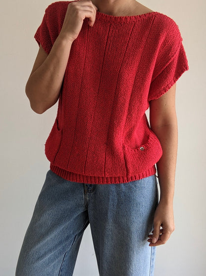 Vintage Cherry Knitted Silk Top