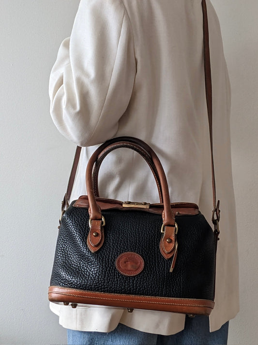 Vintage Dooney & Bourke Two-Toned Pebbled Leather Bag
