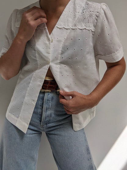 Sweet Vintage Eyelet Blouse