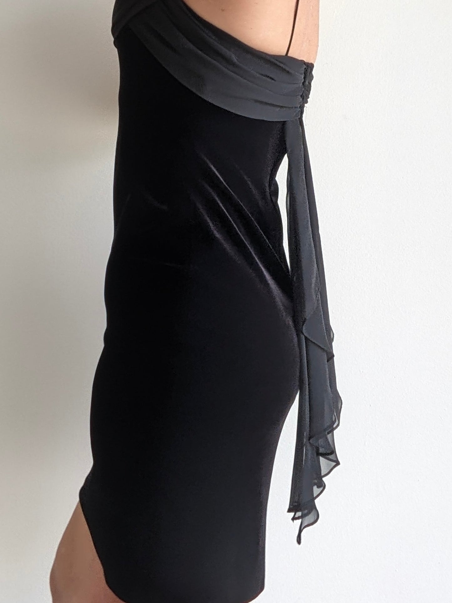 90s Caviar Velvet Cocktail Dress