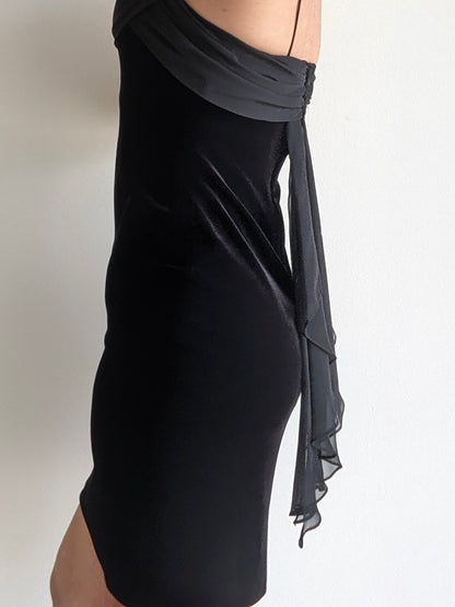 90s Caviar Velvet Cocktail Dress