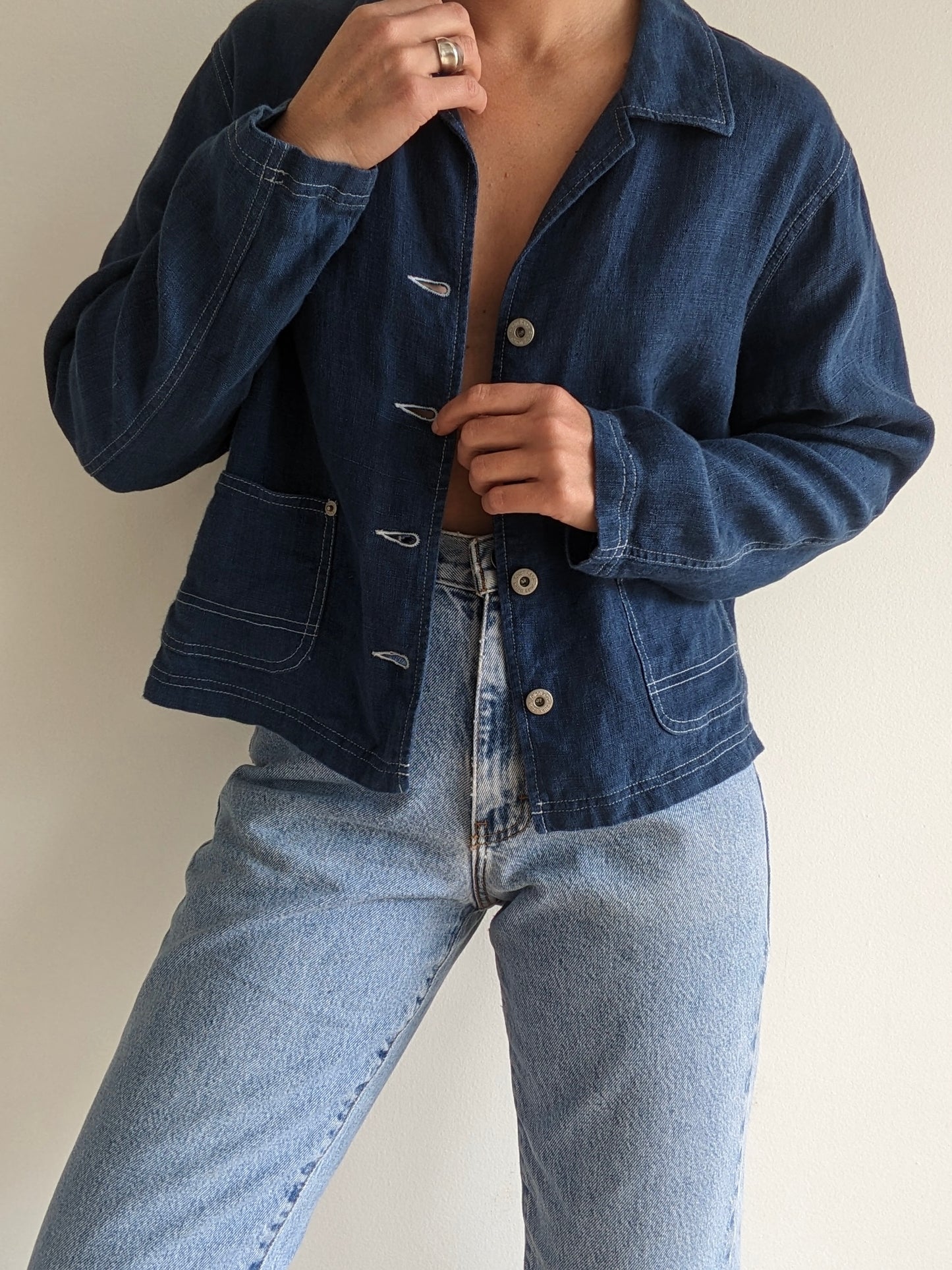 Vintage Ocean Woven Linen Jacket