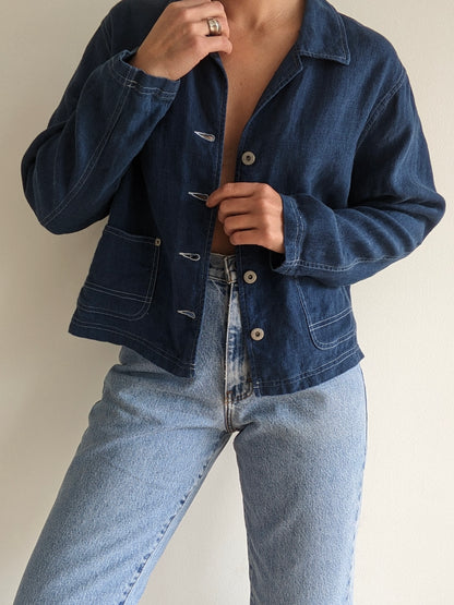 Vintage Ocean Woven Linen Jacket