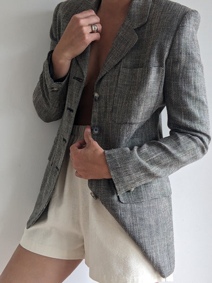 Vintage Woven Flax Blazer