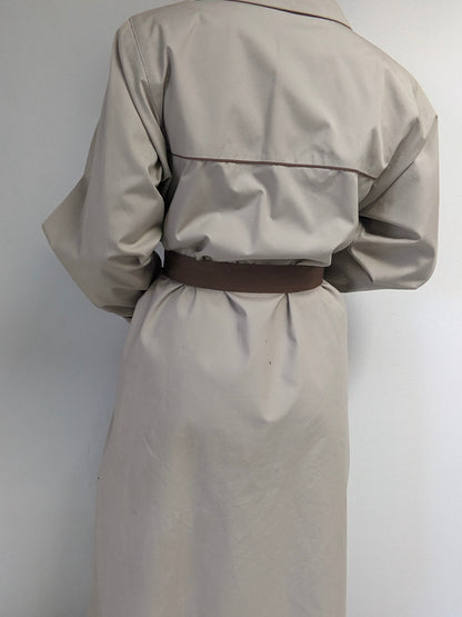 Vintage Belted Khaki Trench Coat