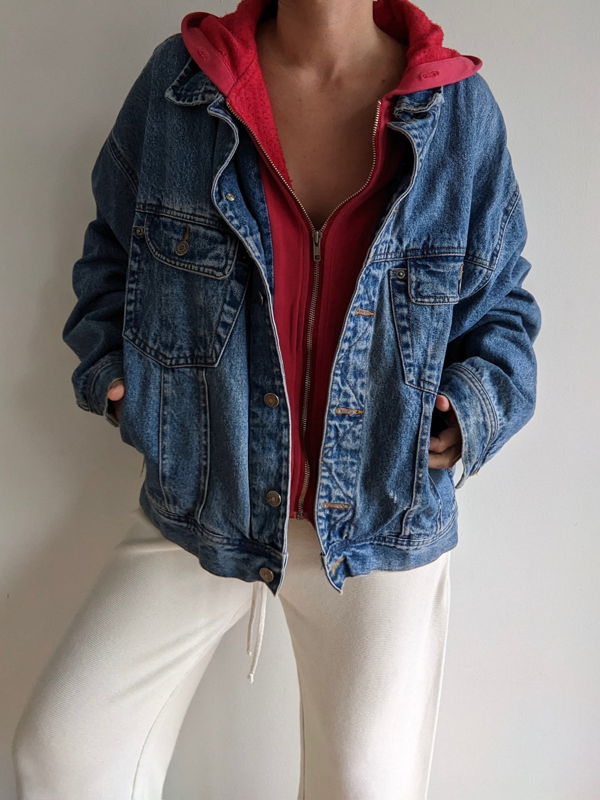 Vintage Gap Sweatshirt-Lined Denim Jacket