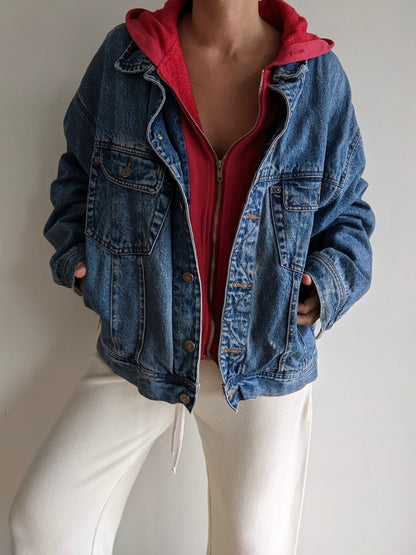 Vintage Gap Sweatshirt-Lined Denim Jacket