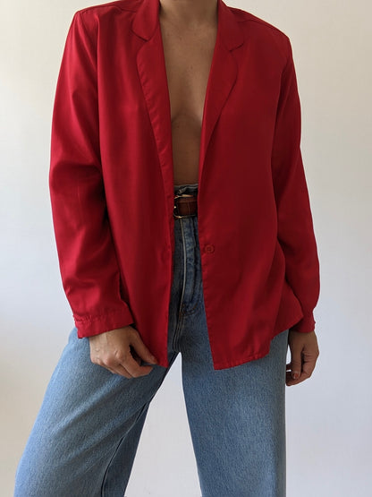 Vintage Chili Silk Blouse
