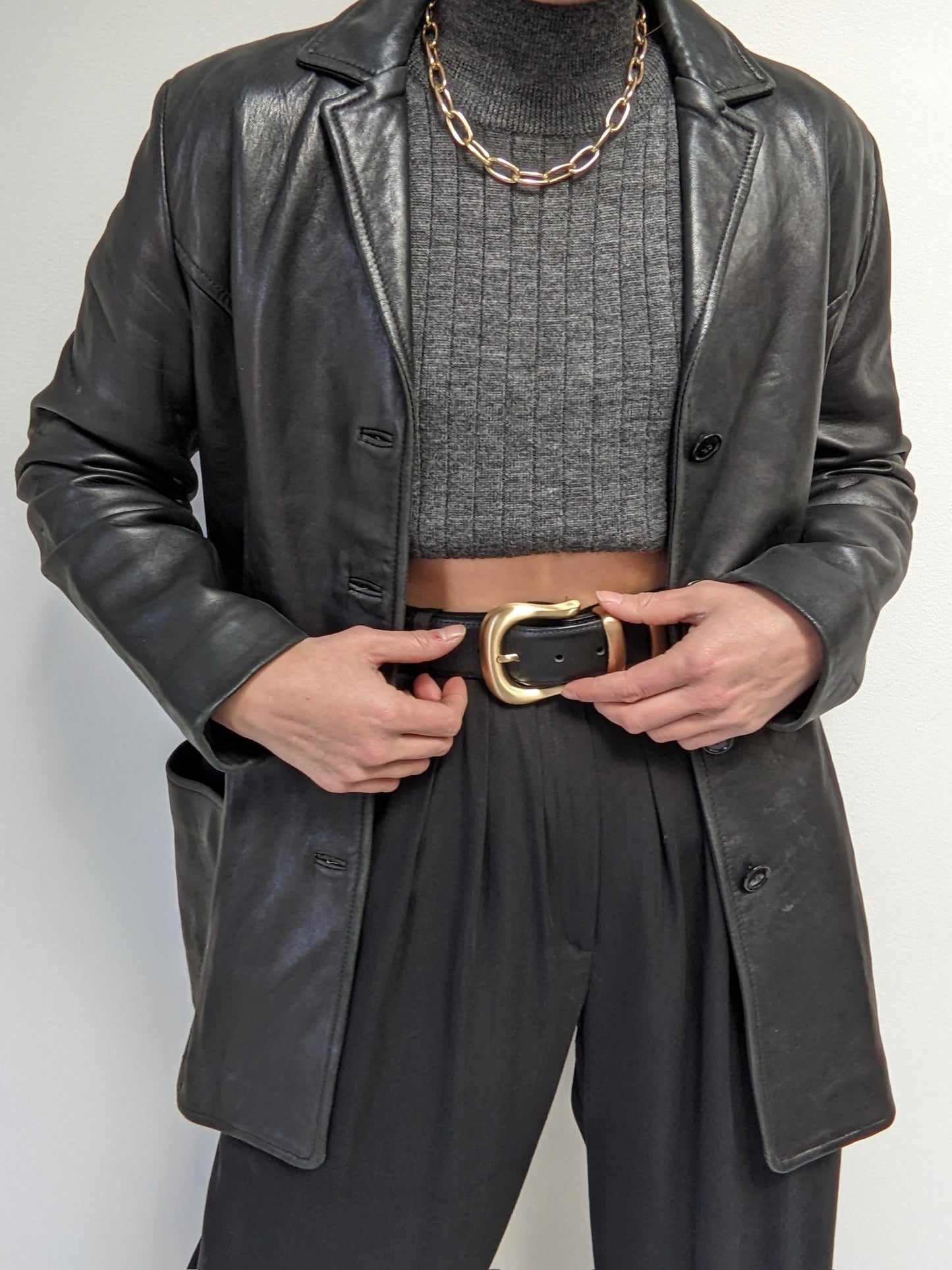 Classic Vintage Faded Black Leather Jacket