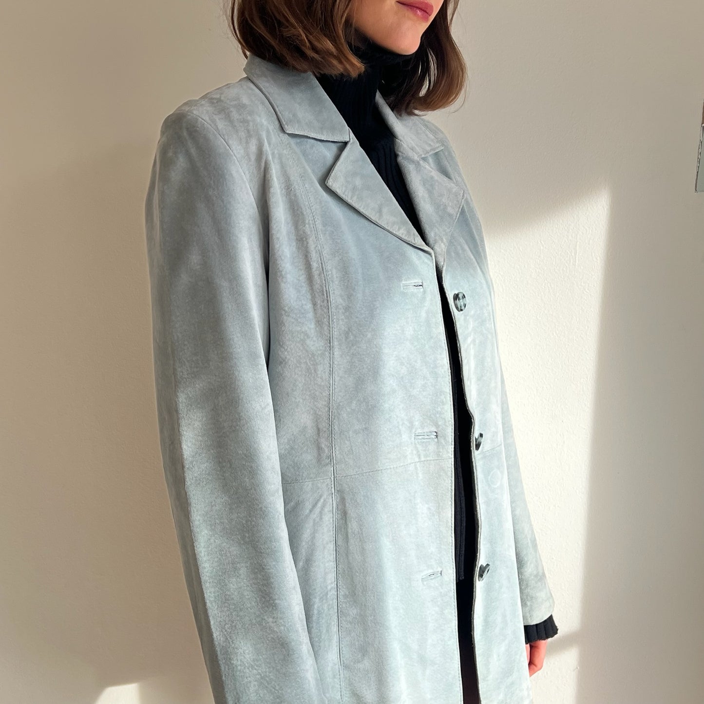 Lovely Vintage Powder Blue Suede Jacket