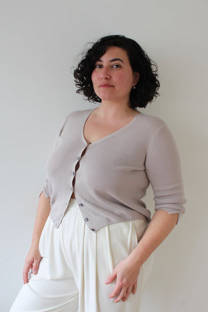 Vintage Ecru Knitted Silk Cardigan