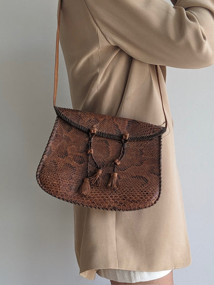 Vintage Genuine Snakeskin Tassel Purse