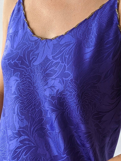 Rare Vintage Carol Peretz Floral Silk Slip Dress