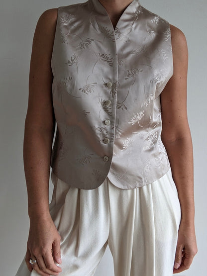 Gorgeous Vintage Embroidered Silk Vest