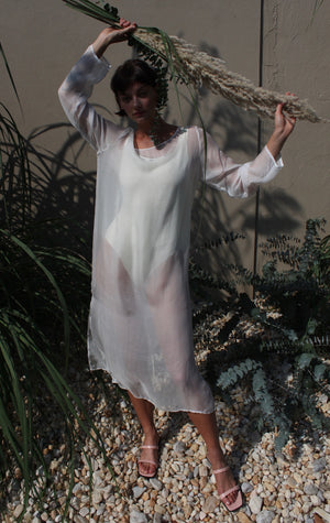 Na Nin Elliot Sheer Silk Dress / Available in Ivory and Ochre