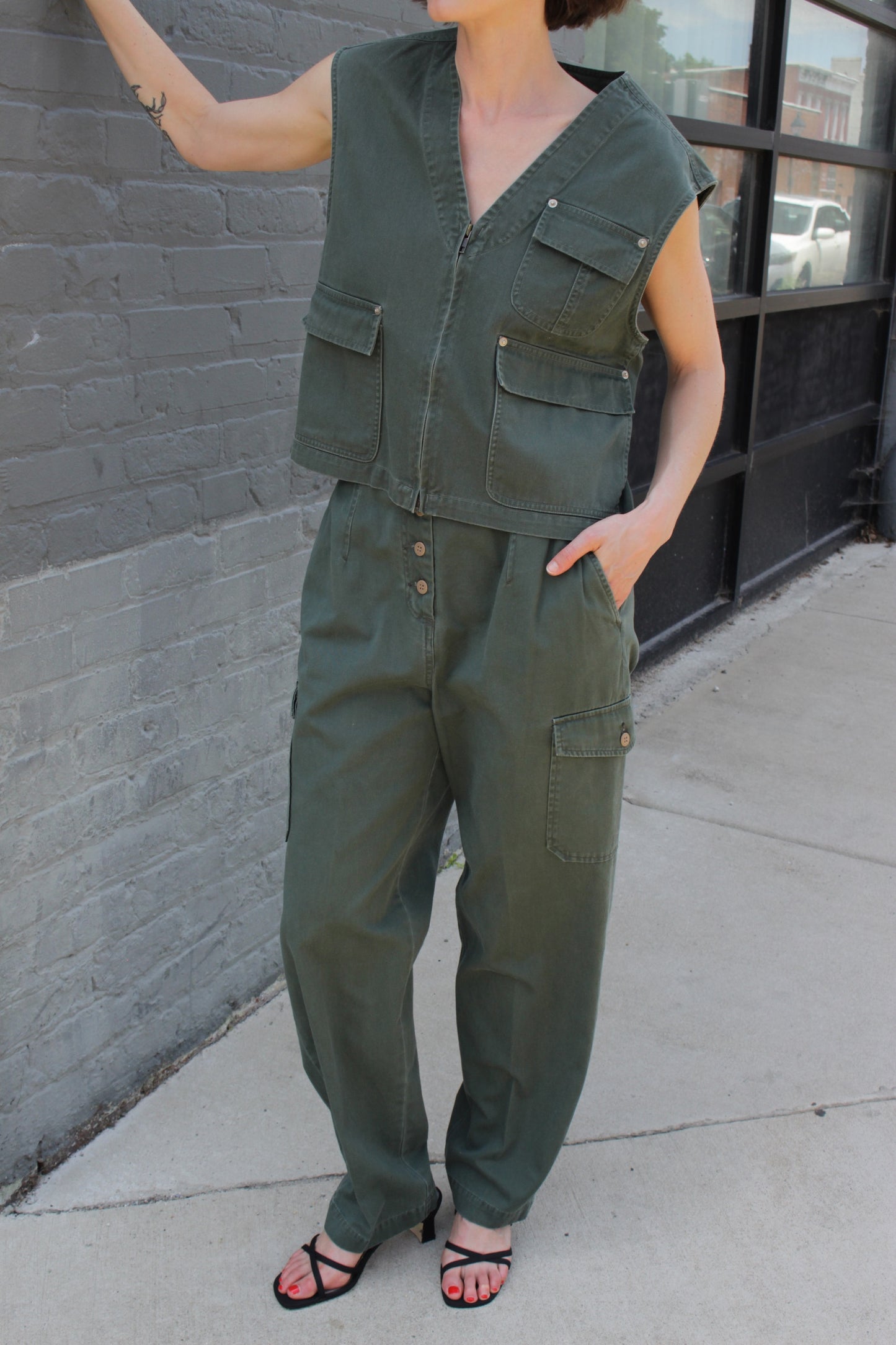 Incredible Vintage Safari Vest & Cargo Pant Set