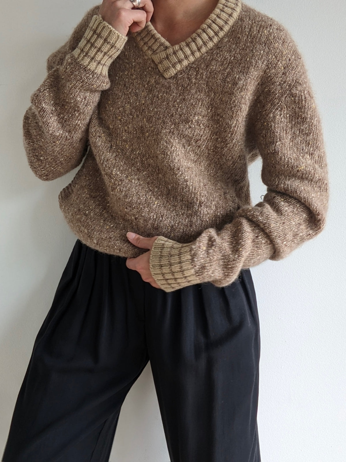 Rare Vintage Christian Dior Speckled Wool Sweater