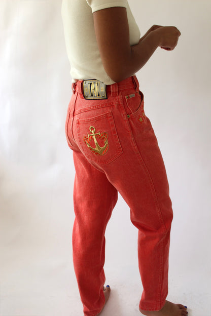 Vintage Escada Nautical Embroidered Denim