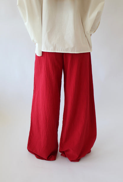 Vintage Cayenne Cotton Wide-Leg Pants