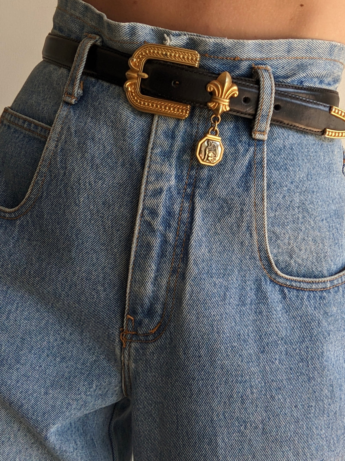 Vintage Hanging Charm Leather Belt