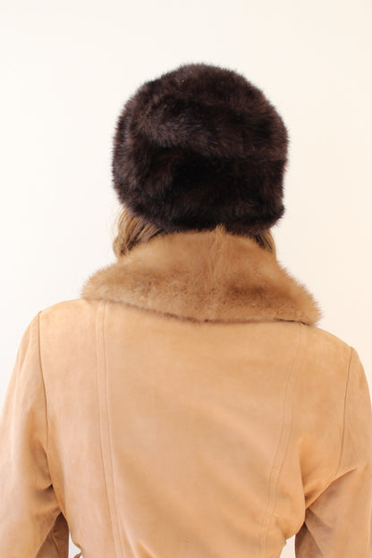 Plush Vintage Espresso Faux Fur Hat