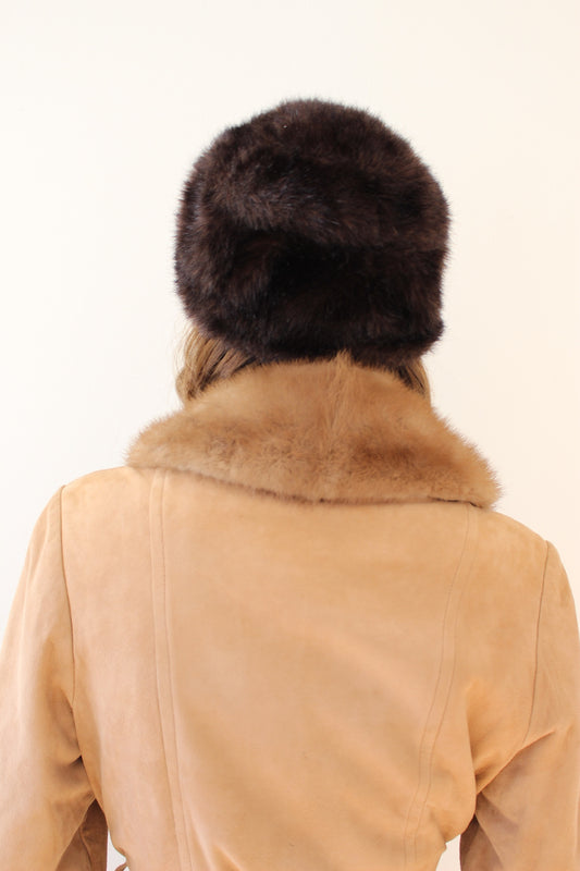 Plush Vintage Espresso Faux Fur Hat