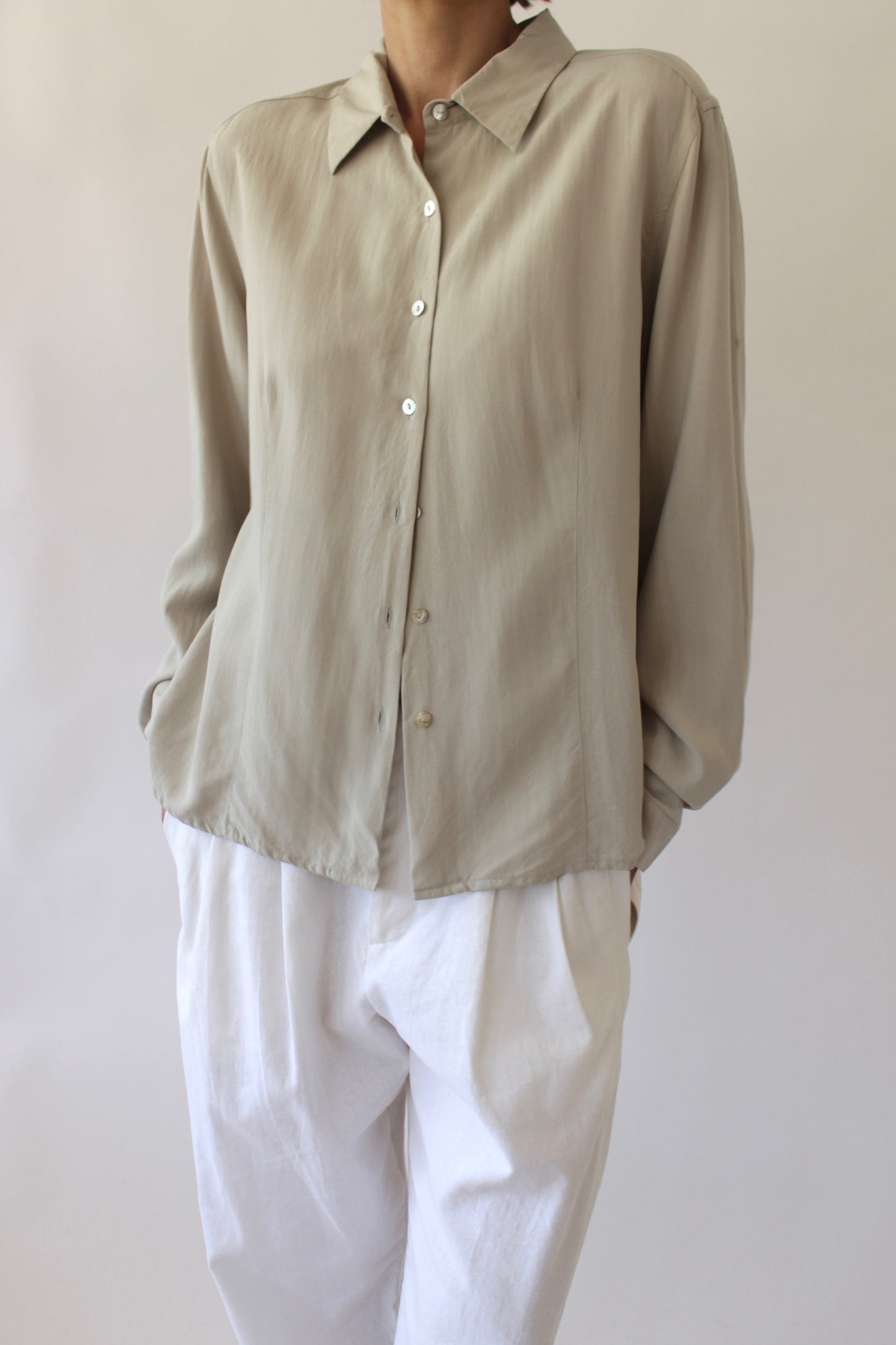 Vintage Ecru Silk Blouse