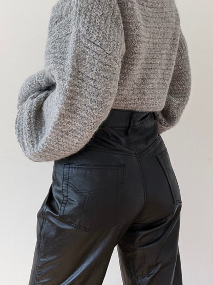 Amazing Vintage Caviar Leather Pant