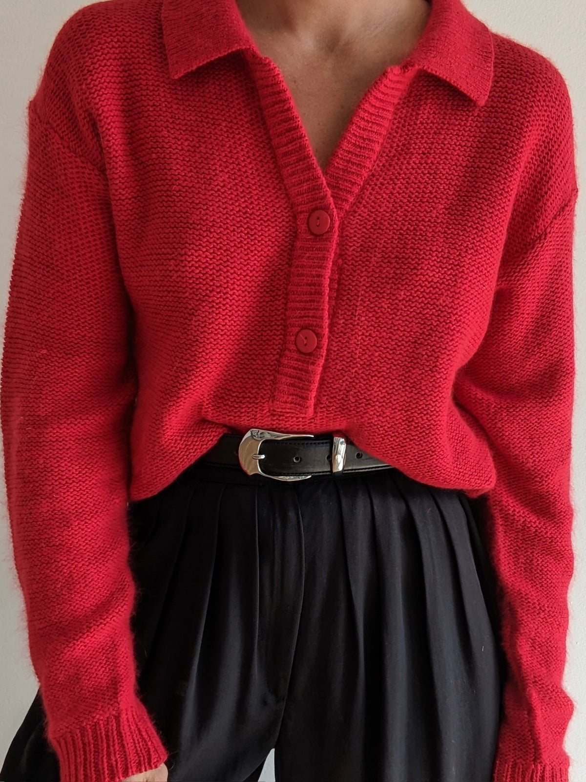 Vintage Cayenne Silk & Angora Henley