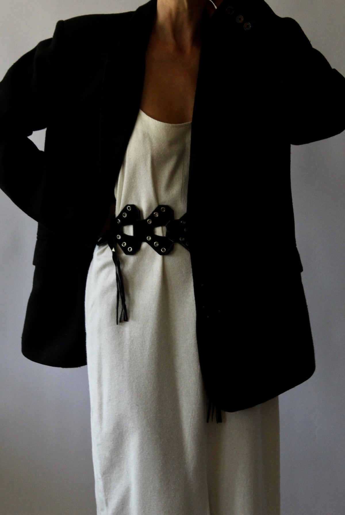 Rare Vintage Midnight Suede Fringe Belt