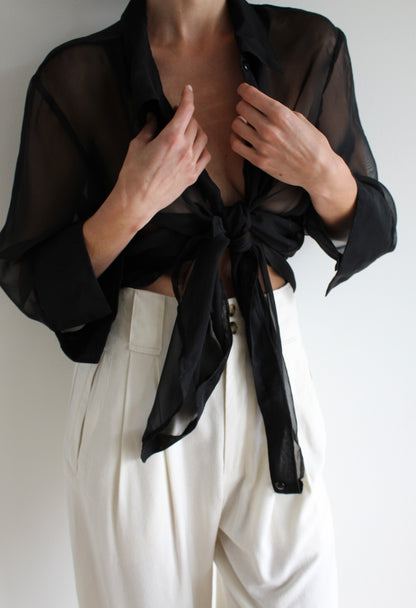Vintage Sheer Onyx Blouse