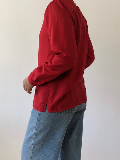 Vintage Chili Silk Blouse