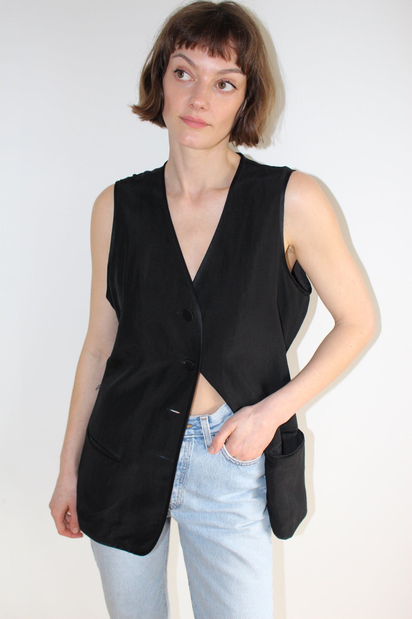 Vintage Ink Silk Vest