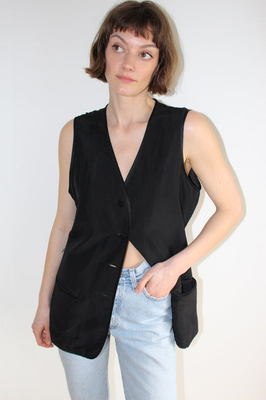Vintage Ink Silk Vest