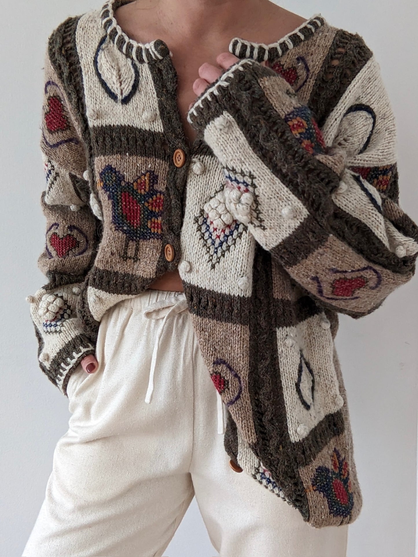 Sweetest Vintage Graphic Wool Cardigan