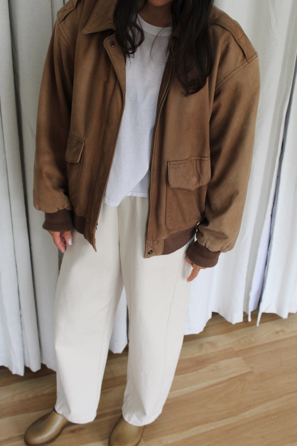 Favorite Vintage Russet Leather Bomber