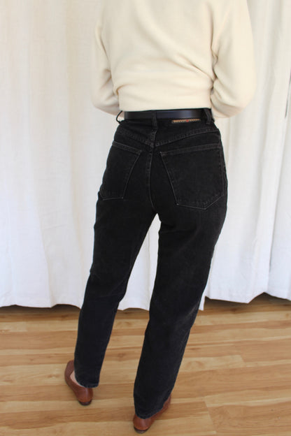 Vintage Jet Black High Waist Denim