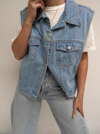 Vintage Blue Denim Vest