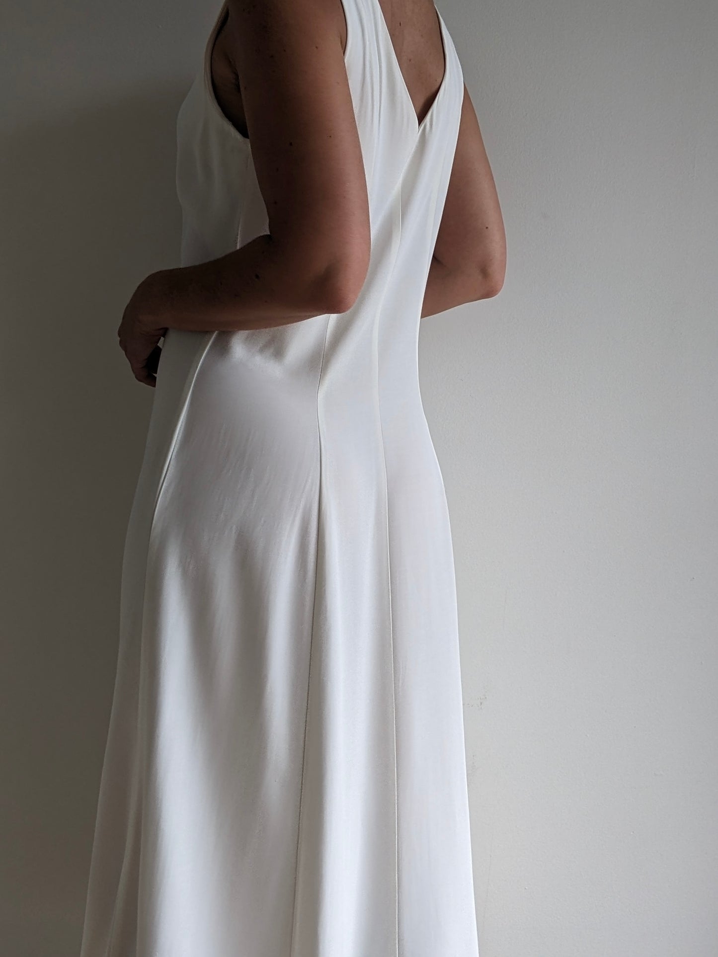 Vintage Sleevless Ivory Summer Dress