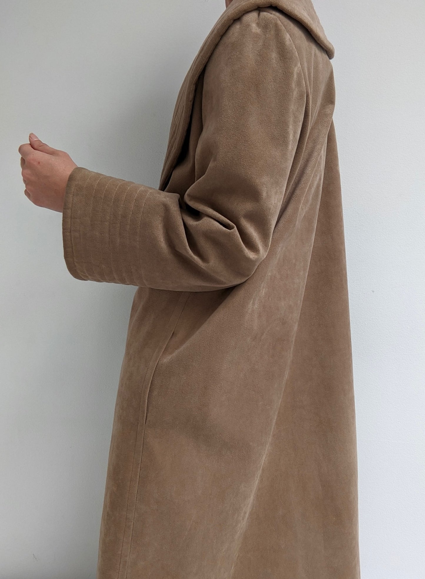 Vintage Vegan Suede Robe Coat