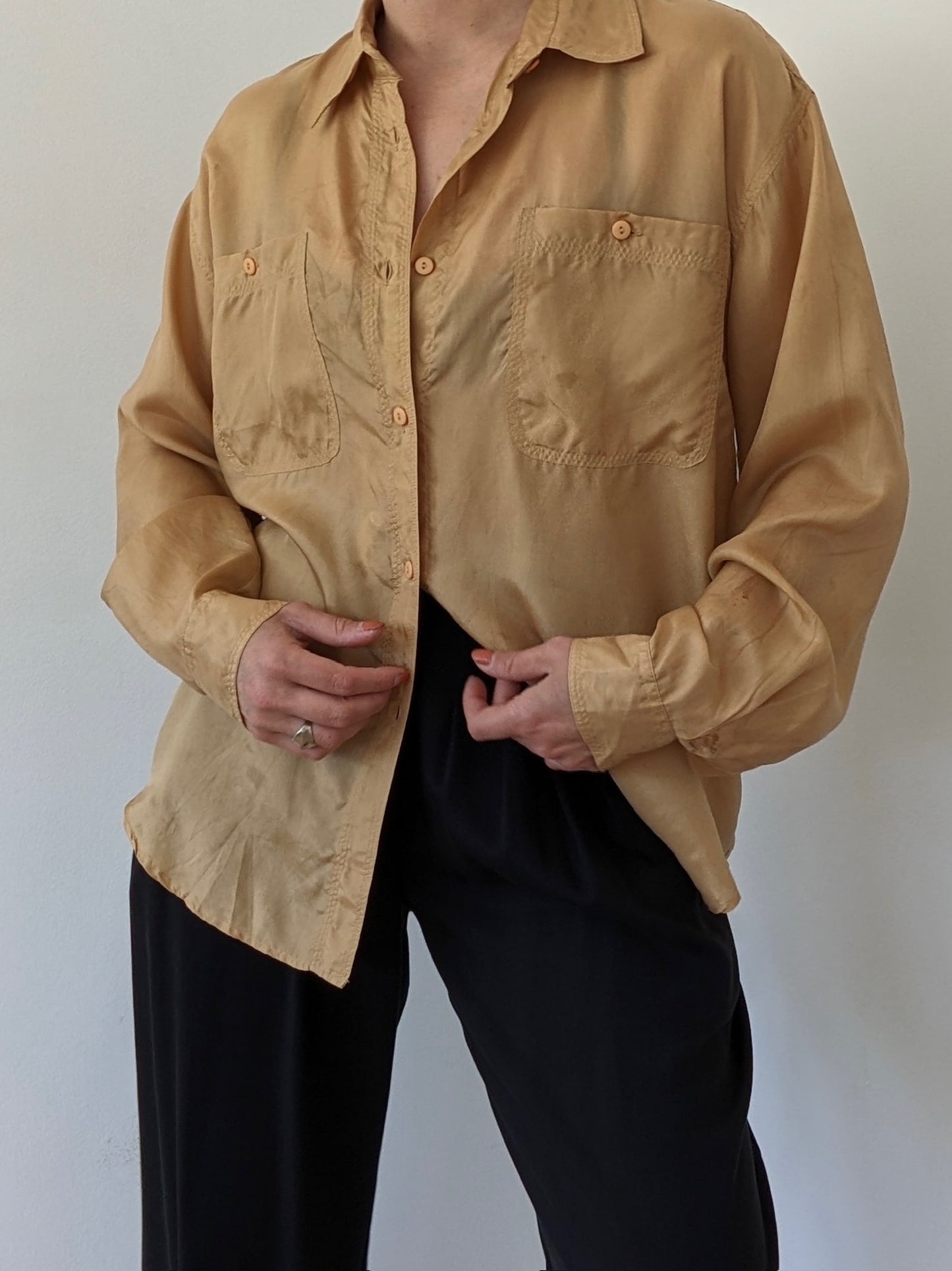 Vintage Honey Silk Blouse
