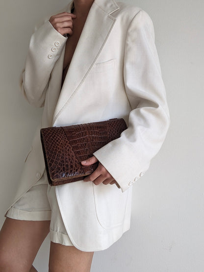 Vintage Genuine Crocodile Leather Clutch