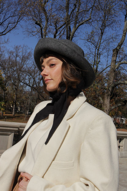 Vintage Smoke Felted Wool Tie Hat