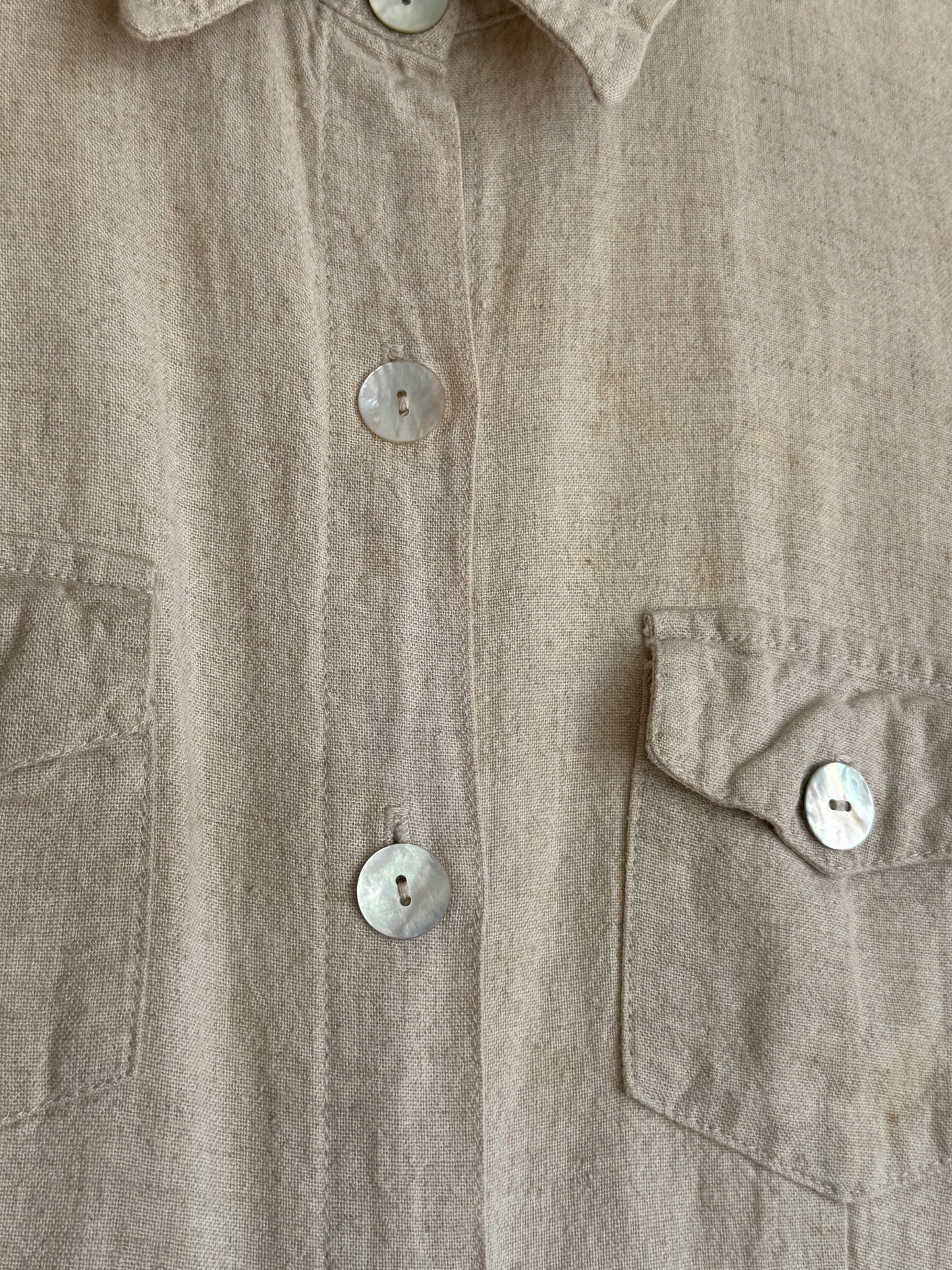 Vintage Sleeveless Wheat Linen Dress