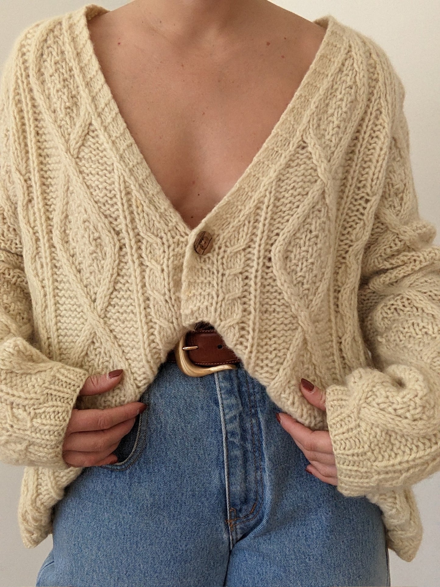 Vintage Italian Buttercream Wool Cardigan